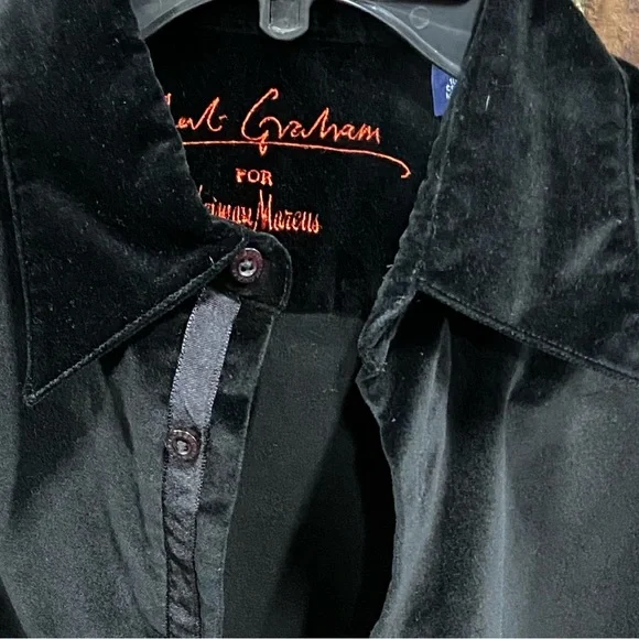 Black Velvet button down long sleeve shirt men’s size small